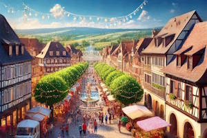 Marché de Noël d'Obernai, ambiance festive