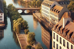 Vue de la Tour des Ponts, vestige médiéval de Strasbourg
