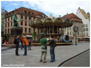 La statue représentant Gutenberg à Strasbourg en Alsace