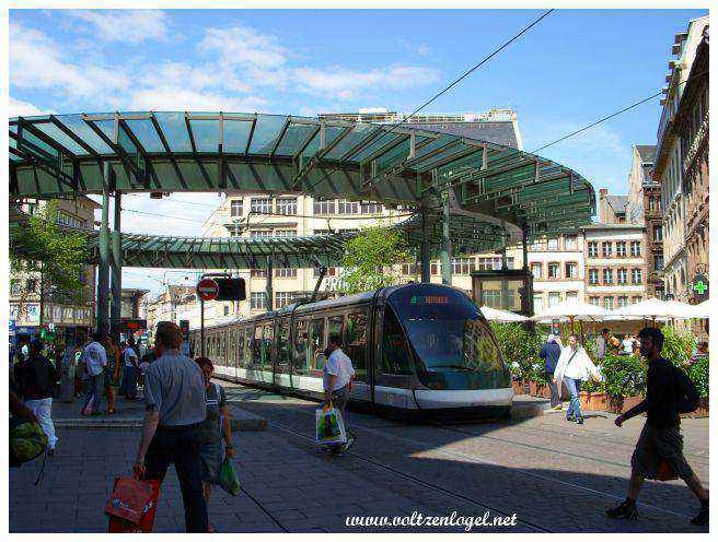 L'arrêt Tram place de l'Homme de Fer ; Tramway à Strasbourg