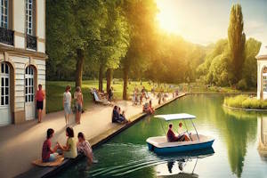 Balade en pédalo sur le lac du Parc de l'Orangerie, Strasbourg