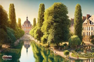 Lac et verdure du Parc de l'Orangerie, Strasbourg