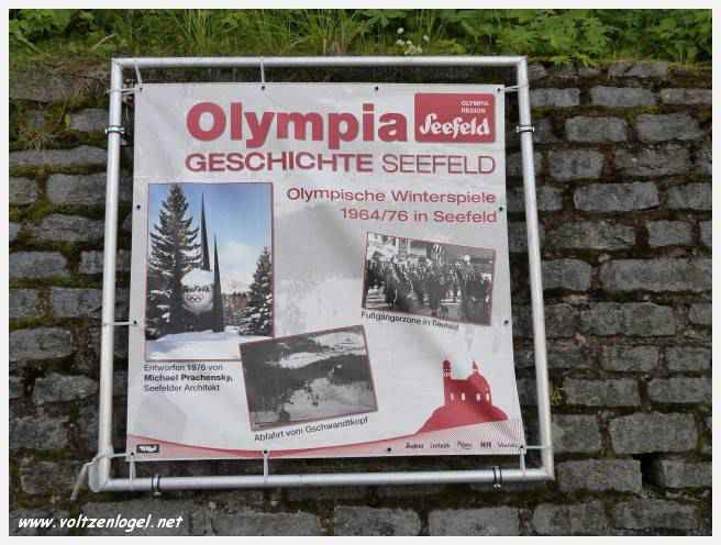 Seefeld au Tyrol. Olympia Geschiste Seefeld, Olympische Winterpiele in Seefeld
