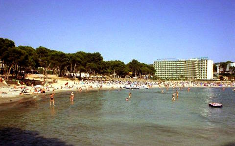 Vue d'une plage près d'un hôtel à Majorque