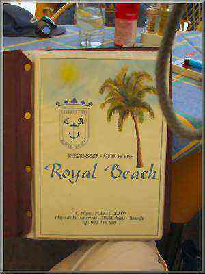 tenerife restaurant Royal Beach