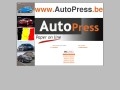 Logo d'Autopress avec des images de voitures et d'actualités automobiles