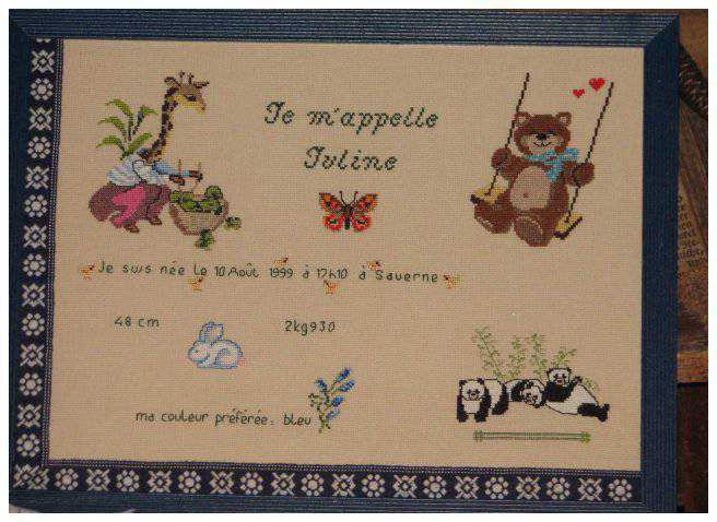 Broderie d’un motif au point de croix