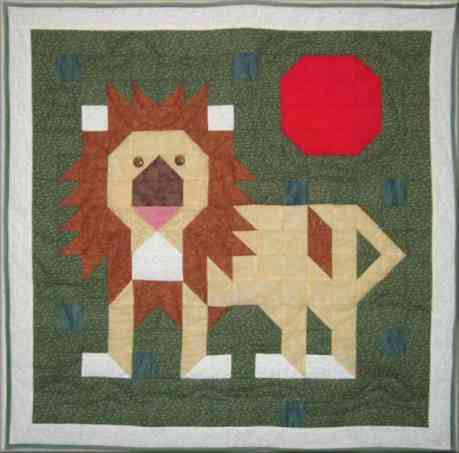 modèle de patchwork en tissus motif Le Lion