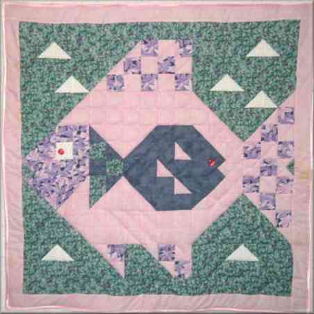 modèle de patchwork en tissus motif Le Poisson