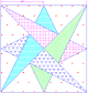 l'étoile dentelée, ouvrage composé de différents morceaux de tissu